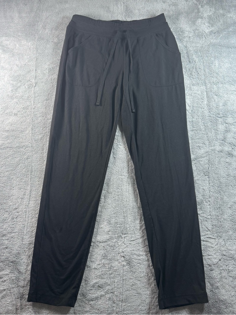 Athletic Works Lounge Pants Womens S Black Drawstring Straight Leg Pocket Casual